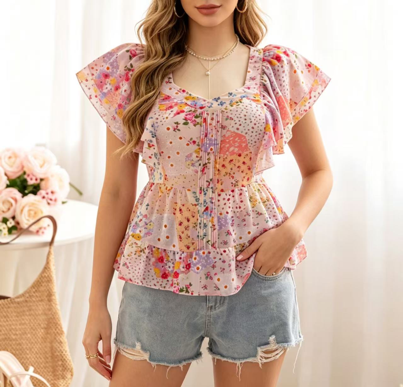 Summer Clothing Girls - Plus Size Dames Niche Design Klein