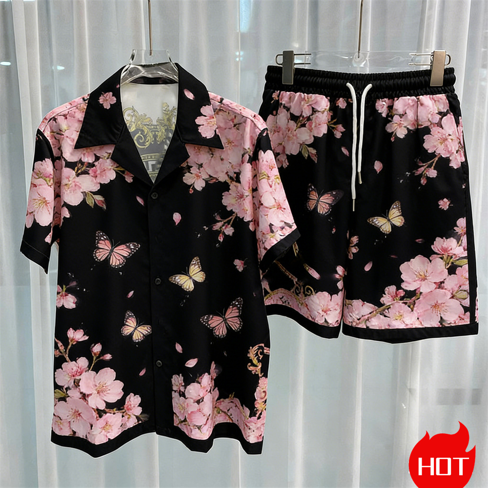 Summer Clothing Men Fashion - Digitaal geprinte heren set mode tweedelig