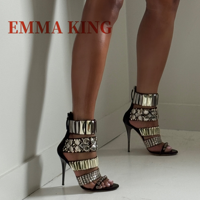 Summer Clothing Collection - Zwart verfraaid enkelbandje sandalen zomer vrouwen