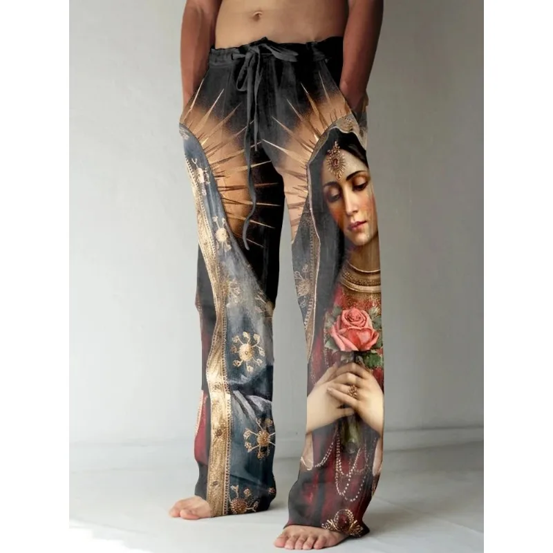 Summer Renaissance Clothing - Heren Vintage Renaissance Maagd Mary Print