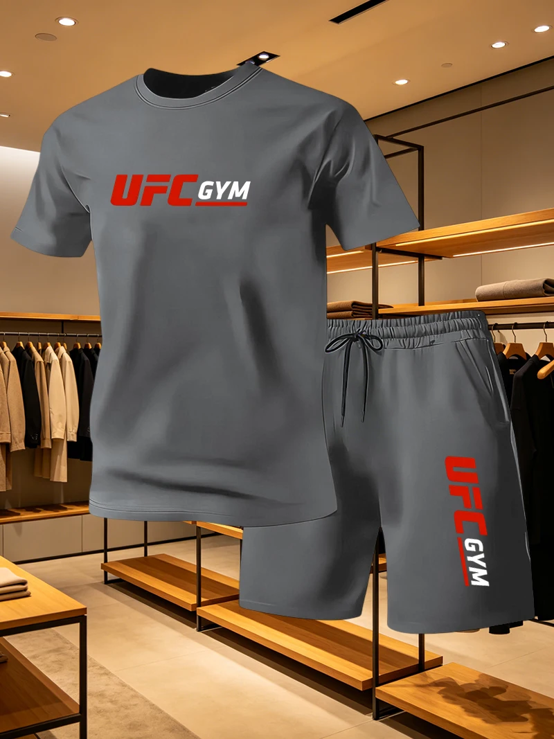 Summer Clothing Men Fashion - Herensportkleding T-shirt Shorts UFC Casual Set