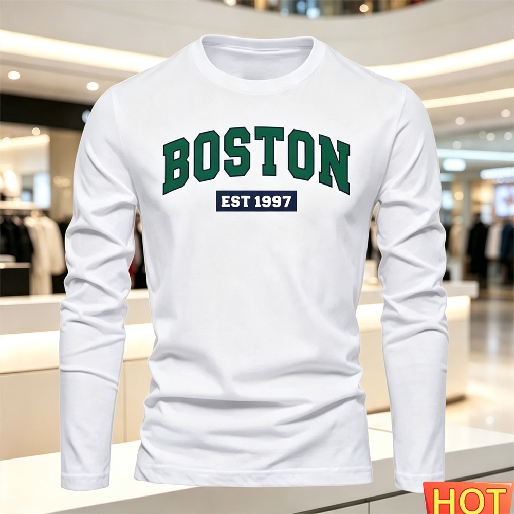 Summer Clothing Men Fashion - Herfst Zomer heren T-shirt met lange