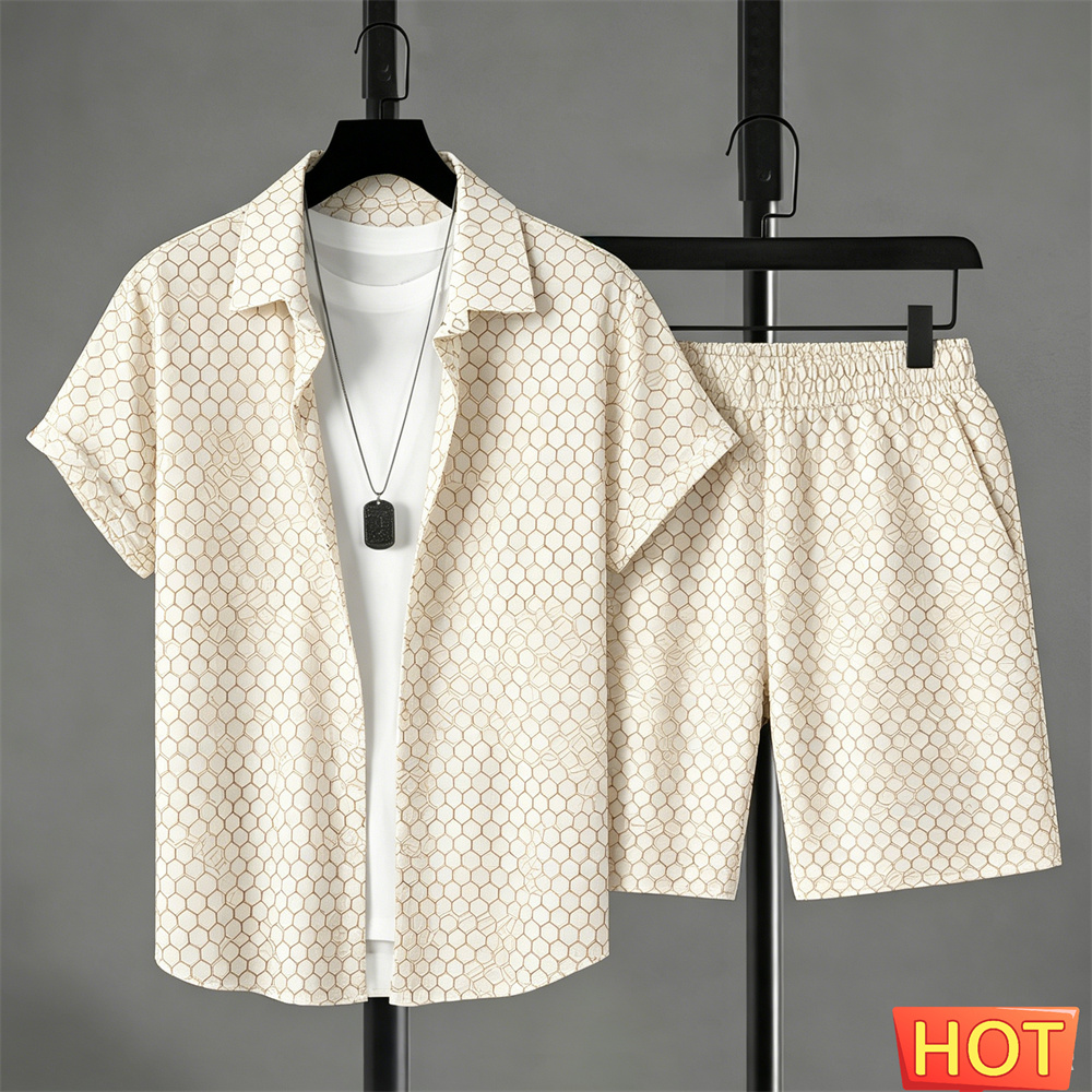 Summer Clothing Men Fashion - Zomeroutfits Heren Shirt Set Gradient Leisure
