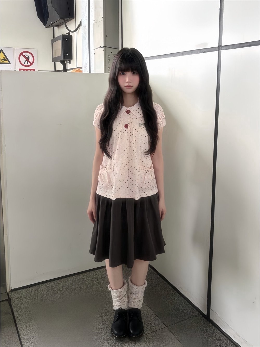 Summer Japanese Clothing - Zomer vintage polkadot shirt met korte