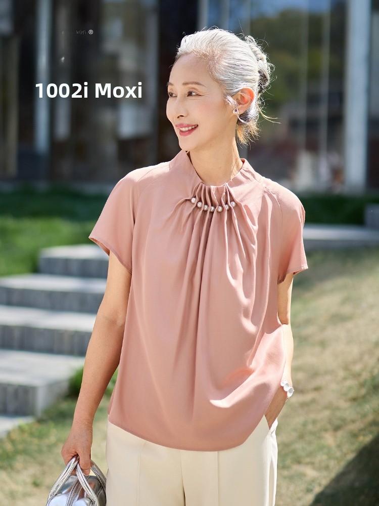 Summer Clothing For Women Over 50 - Muzhi Modieus dun T-shirt met korte