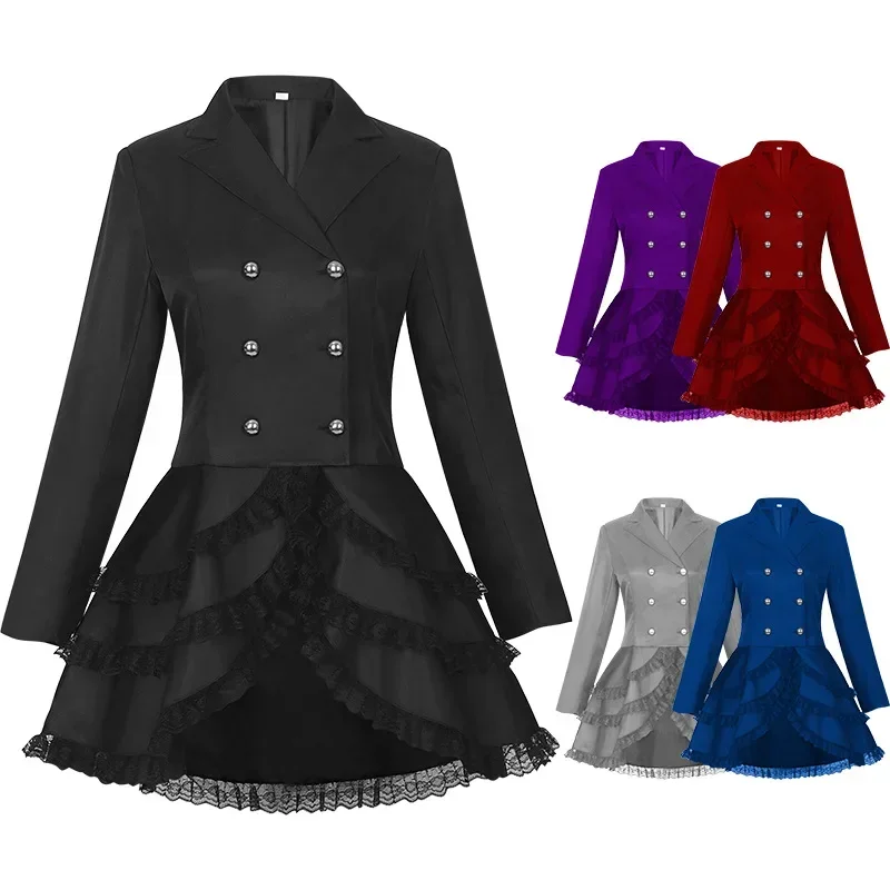 Summer Renaissance Clothing - Dames gotische jurk kant prestatiekostuums vintage