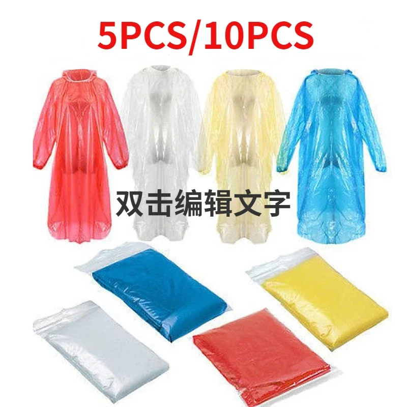 Summer Rain Clothing - 5/10PC Wegwerpregenjas Adultchildren Waterdichte regenjas Wandelen