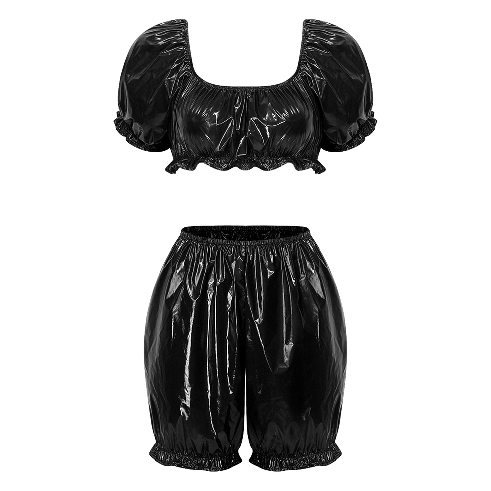 Summer Clothing Tops - Dames Wetlook PU Leder Clubkleding Outfits