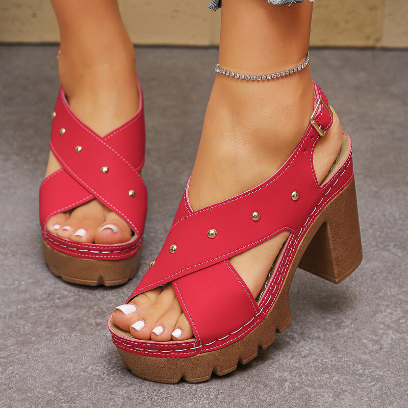 Summer Clothing Collection - Vintage Super Hoge Hak Cross Strap