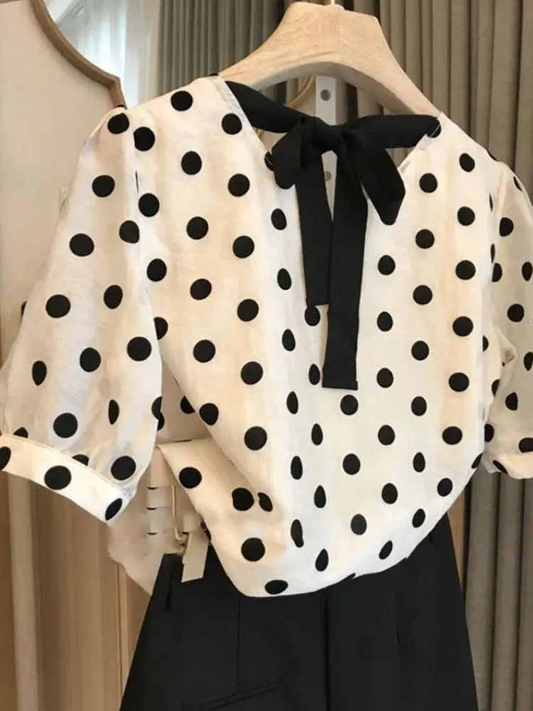Polka Dot Blouses Dames Elegan - Summer Clothing Aesthetic recensie en prijs