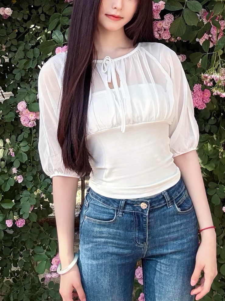 Top met zijden panelen en half - Summer Clothing Tops recensie en prijs